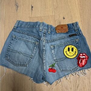 Lucky Brand Blue Jean Shorts with Fun Patches